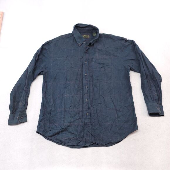 Woodbourne Road Windowpane Flannel Button Up Shirt Mens Size Large L Green - Picture 2 of 10